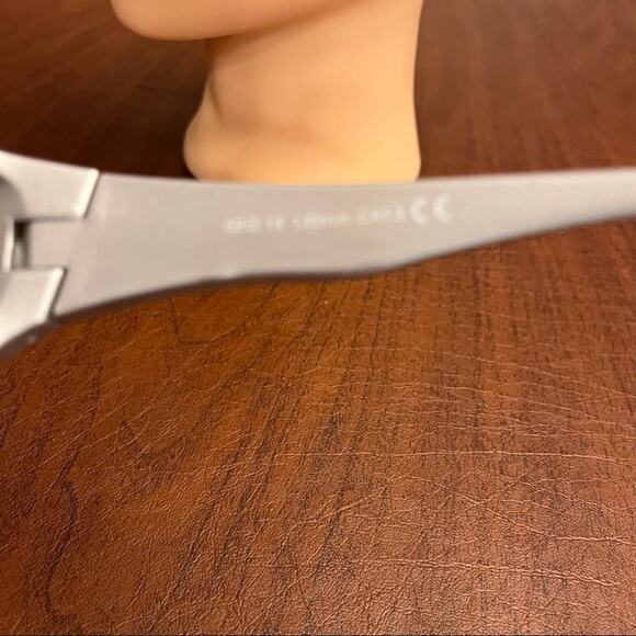 Mirrored Rectangular Sunglasses Silver Gray 130mm - Picture 10 of 10